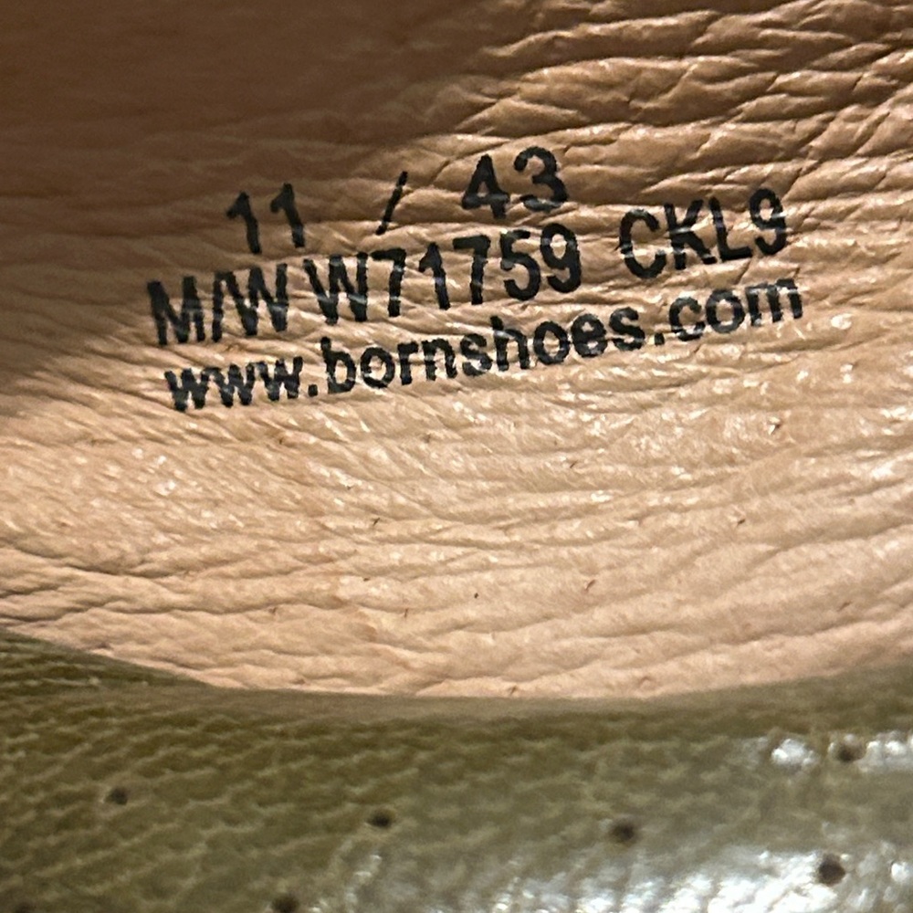 BORN Women's Adelisa Flower Green Full-Grain Leather Flats Sz 11 - Picture 11 of 15